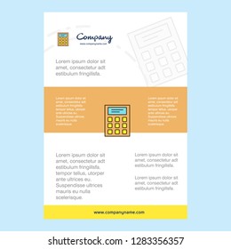 Template layout for Calculator comany profile ,annual report, presentations, leaflet, Brochure Vector Background