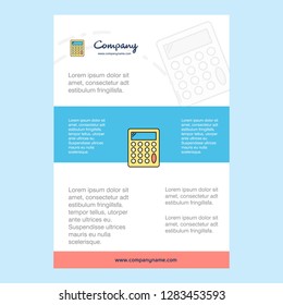 Template layout for Calculator comany profile ,annual report, presentations, leaflet, Brochure Vector Background