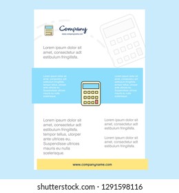 Template layout for Calculator  comany profile ,annual report, presentations, leaflet, Brochure Vector Background