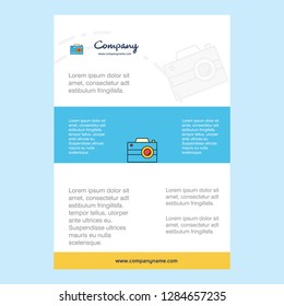 Template layout for Camera  comany profile ,annual report, presentations, leaflet, Brochure Vector Background