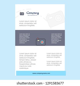 Template layout for Camera comany profile ,annual report, presentations, leaflet, Brochure Vector Background