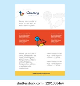 Template layout for Candies comany profile ,annual report, presentations, leaflet, Brochure Vector Background