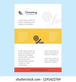 Template layout for Candies  comany profile ,annual report, presentations, leaflet, Brochure Vector Background