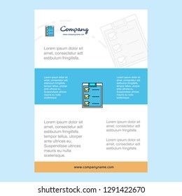 Template layout for Checklist comany profile ,annual report, presentations, leaflet, Brochure Vector Background