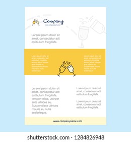 Template layout for Cheers comany profile ,annual report, presentations, leaflet, Brochure Vector Background