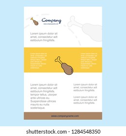 Template layout for Chicken lollypop comany profile ,annual report, presentations, leaflet, Brochure Vector Background