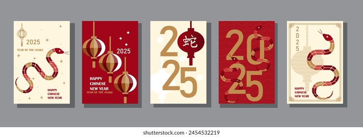 Template layout Chinese New Year 2025, year of the snake, zodiac