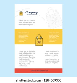 Template layout for Christmas shopping bag comany profile ,annual report, presentations, leaflet, Brochure Vector Background