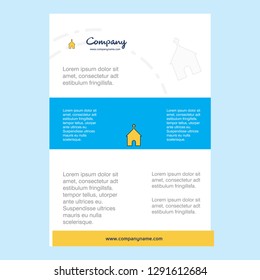 Template layout for Church comany profile ,annual report, presentations, leaflet, Brochure Vector Background