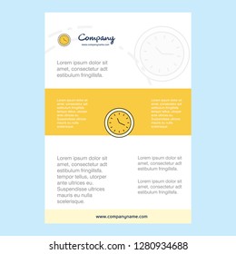 Template layout for Clock  comany profile ,annual report, presentations, leaflet, Brochure Vector Background