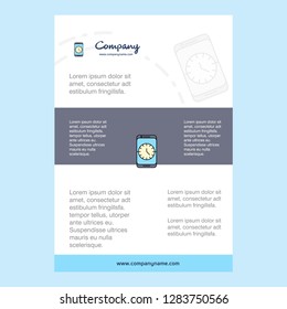 Template layout for Clock  comany profile ,annual report, presentations, leaflet, Brochure Vector Background