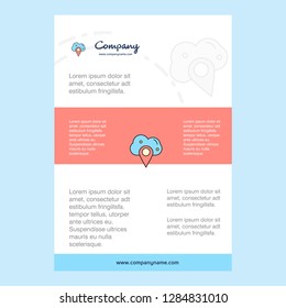 Template layout for Cloud navigation  comany profile ,annual report, presentations, leaflet, Brochure Vector Background