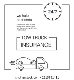 Template or layout for a company engaged in the transportation of cars or tow trucks. Idea for towing insurance.