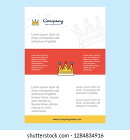 Template layout for Crown comany profile ,annual report, presentations, leaflet, Brochure Vector Background