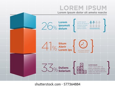 Template layout design with bar graph and infographics
