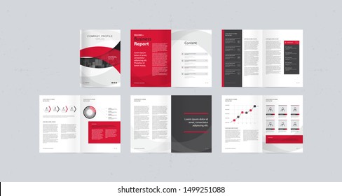 Template Layout Design With Cover Page For Company Profile ,annual Report , Brochures, Flyers, Presentations, Leaflet, Magazine,book . And Vector A4 Size For Editable.