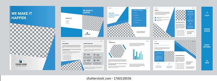 template layout design with cover page for company profile, annual report, brochures, flyers, presentations, leaflet, magazine, book .and a4 size scale for editable.