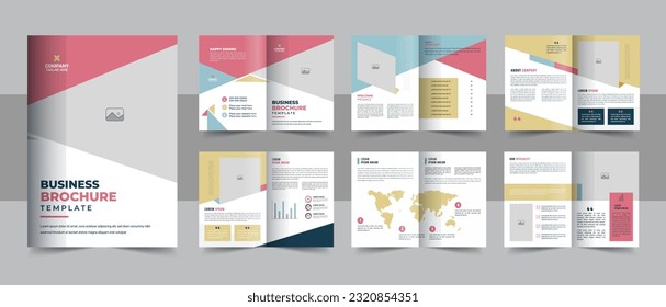 diseño de plantilla con portada para perfil de empresa, informe anual, folletos comerciales, volantes, presentaciones, folleto, revista, libro .y escala de tamaño a4 para editable.