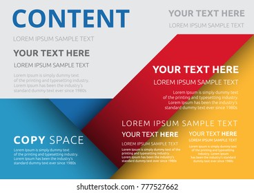 Template layout design, Leaflet advertising, poster, magazine, Brochure and Poster design, Empty copy space, Business Financial for background, 4 Multi color, Flat style vector illustration artwork.