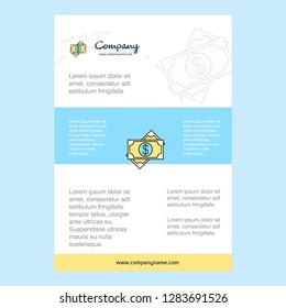 Template layout for Dollar  comany profile ,annual report, presentations, leaflet, Brochure Vector Background