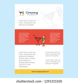 Template layout for Drinks comany profile ,annual report, presentations, leaflet, Brochure Vector Background