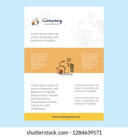 Template layout for Electric power comany profile ,annual report, presentations, leaflet, Brochure Vector Background