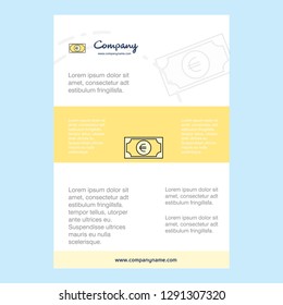 Template layout for Euro comany profile ,annual report, presentations, leaflet, Brochure Vector Background