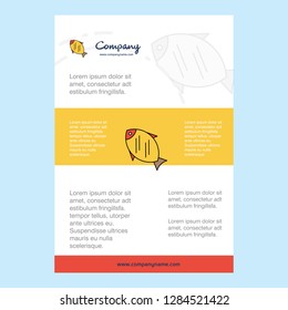 Template layout for Fish comany profile ,annual report, presentations, leaflet, Brochure Vector Background