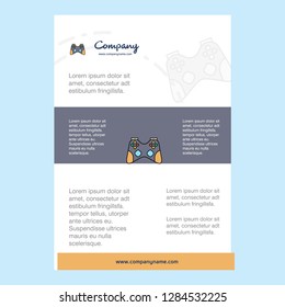 Template layout for Game controller comany profile ,annual report, presentations, leaflet, Brochure Vector Background