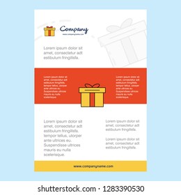 Template layout for Giftbox  comany profile ,annual report, presentations, leaflet, Brochure Vector Background
