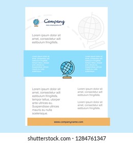 Template layout for Globe comany profile ,annual report, presentations, leaflet, Brochure Vector Background