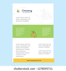 Template layout for Grapes comany profile ,annual report, presentations, leaflet, Brochure Vector Background