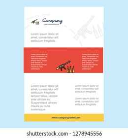 Template layout for Guns  comany profile ,annual report, presentations, leaflet, Brochure Vector Background
