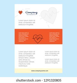 Template layout for Heart beat  comany profile ,annual report, presentations, leaflet, Brochure Vector Background