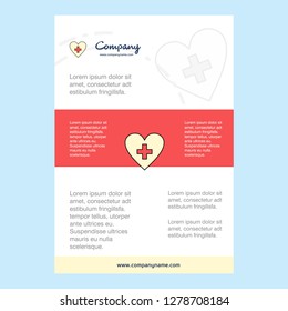 Template layout for Heart comany profile ,annual report, presentations, leaflet, Brochure Vector Background