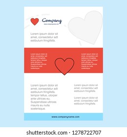 Template layout for Heart comany profile ,annual report, presentations, leaflet, Brochure Vector Background