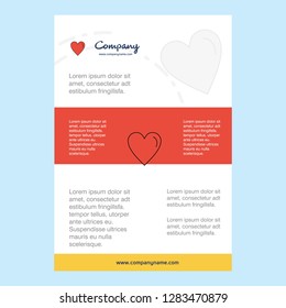 Template layout for Heart  comany profile ,annual report, presentations, leaflet, Brochure Vector Background