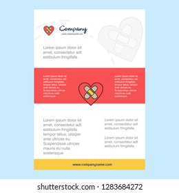 Template layout for Heart comany profile ,annual report, presentations, leaflet, Brochure Vector Background