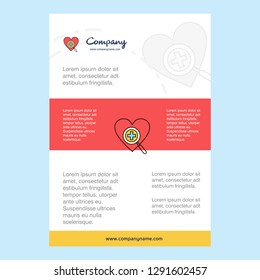 Template layout for Heart comany profile ,annual report, presentations, leaflet, Brochure Vector Background