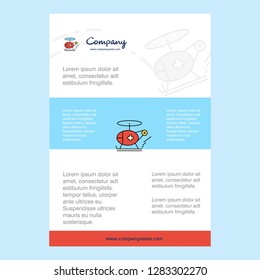 Template layout for Helicopter ambulance  comany profile ,annual report, presentations, leaflet, Brochure Vector Background