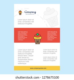 Template layout for Ice cream comany profile ,annual report, presentations, leaflet, Brochure Vector Background