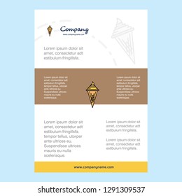 Template layout for Ice cream comany profile ,annual report, presentations, leaflet, Brochure Vector Background