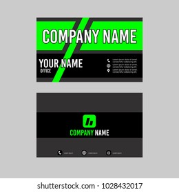 Template layout ID card and Business Card with green elegant style 