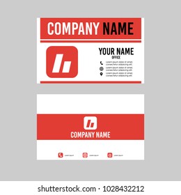 Template layout ID card and Business Card with red elegant style 