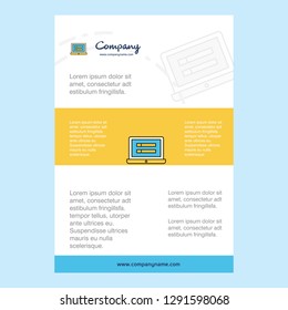 Template layout for Laptop comany profile ,annual report, presentations, leaflet, Brochure Vector Background