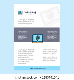 Template layout for Laptop protected  comany profile ,annual report, presentations, leaflet, Brochure Vector Background