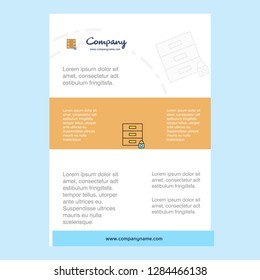 Template layout for Locked cupboard comany profile ,annual report, presentations, leaflet, Brochure Vector Background