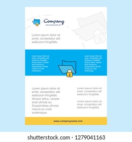 Template layout for Locked folder comany profile ,annual report, presentations, leaflet, Brochure Vector Background
