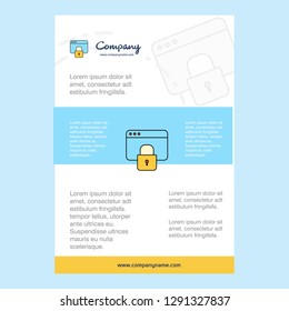 Template layout for Locked website  comany profile ,annual report, presentations, leaflet, Brochure Vector Background