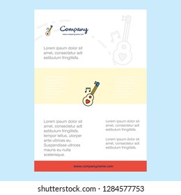 Template layout for Love guitar comany profile ,annual report, presentations, leaflet, Brochure Vector Background